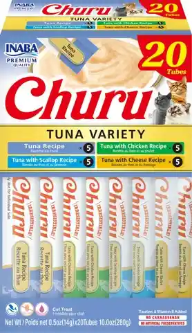 Churu Gato Caja 20 Piezas - Variedad De Tuna - Atun 280 Gr