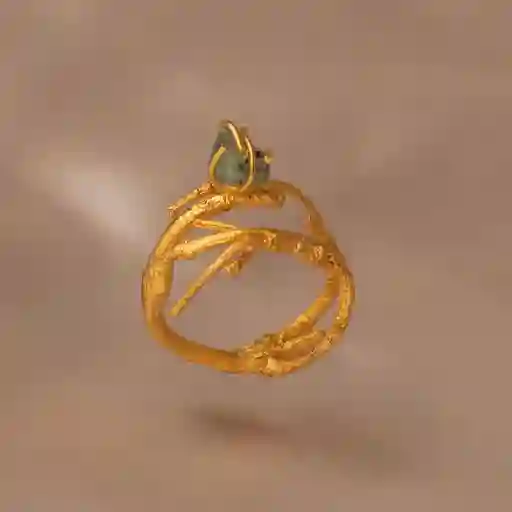 Anillo Ramita Ramificada Esmeralda