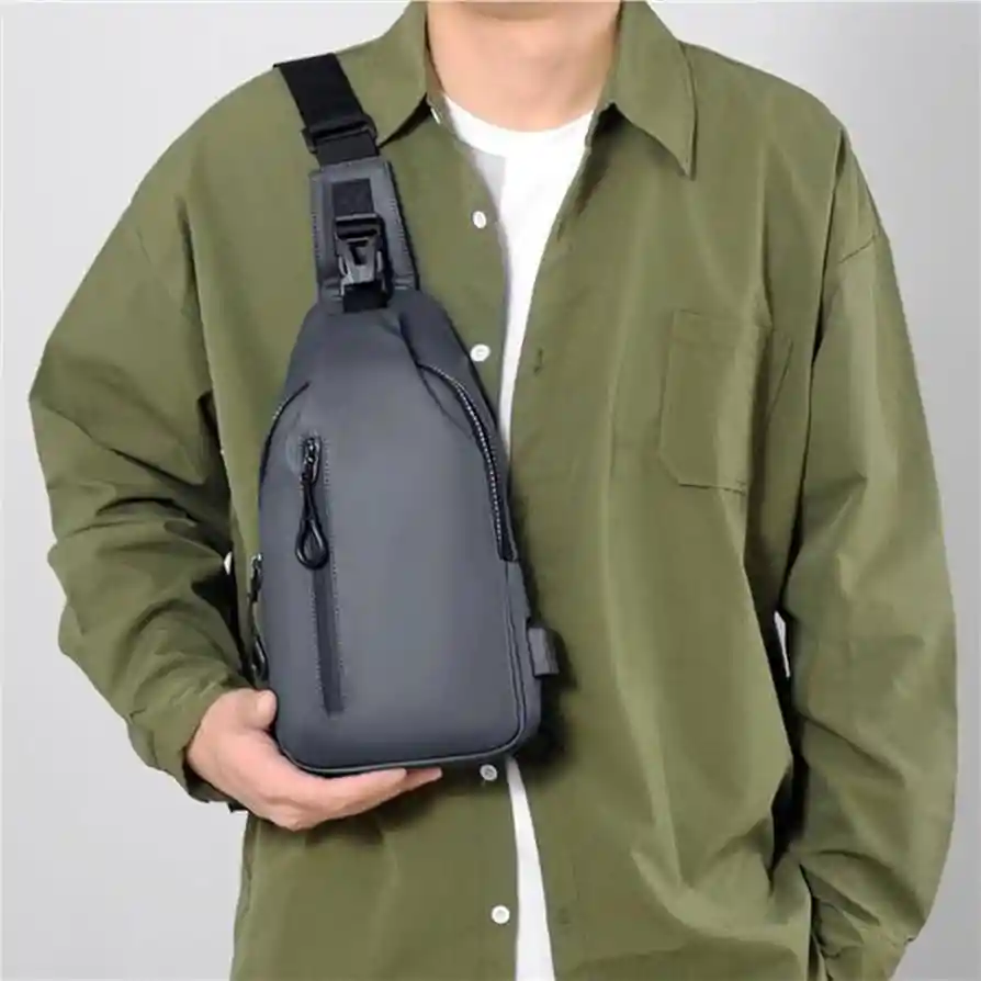 Bolso Manis Libres Moda Hombre Puerto Usb