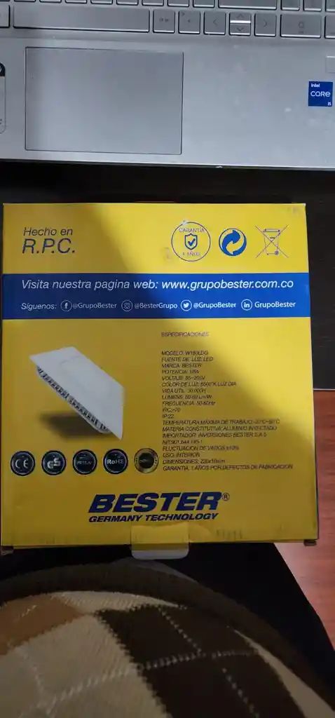 Panel Led Cuadrado De Incrustar De 18w, Marca Bester