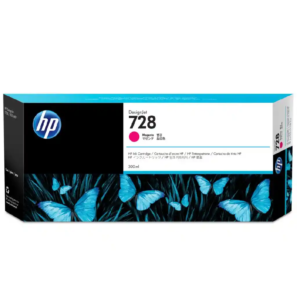 Cartucho De Tinta Hp 728 Magenta Desingjet Ink 300ml