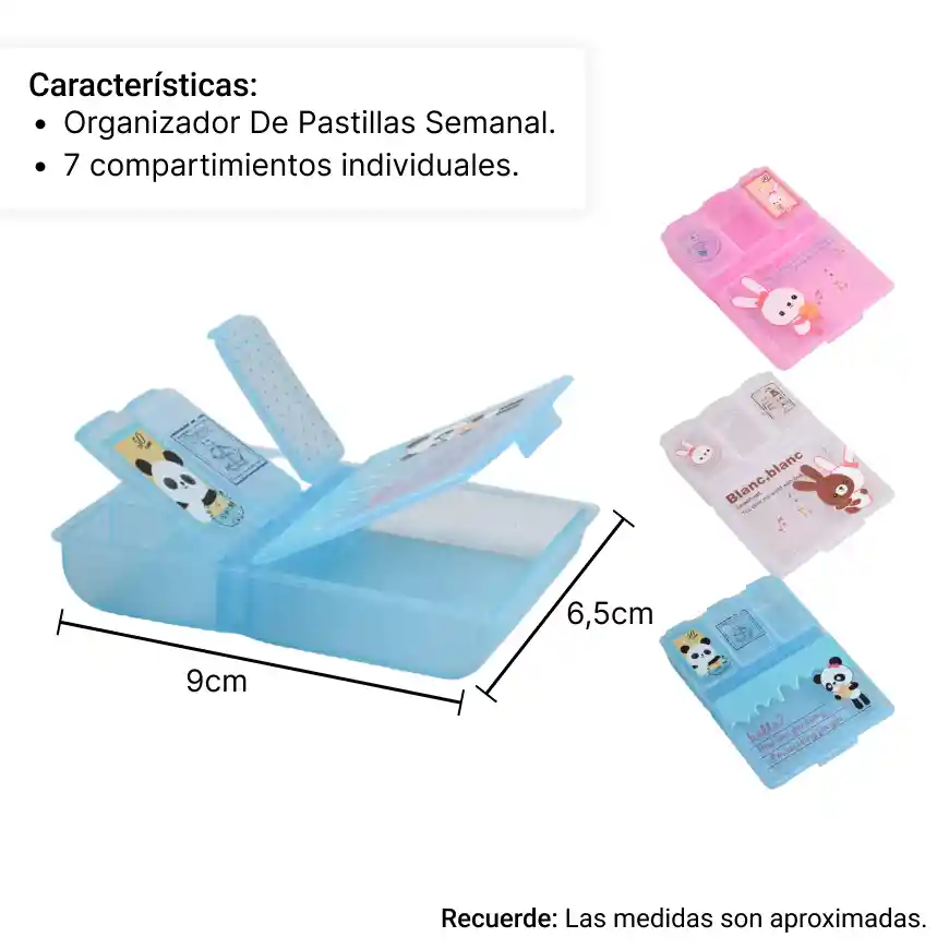 Organizador De Pastillas Cuadrado X 3 Unidades