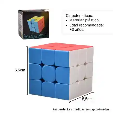 Cubo Rubik 3x3 Juego Niña Niño - 3 Unidades
