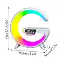 Parlante De Sonido Luz Led Cargador Inalámbrico Reloj Alarma Color Blanco