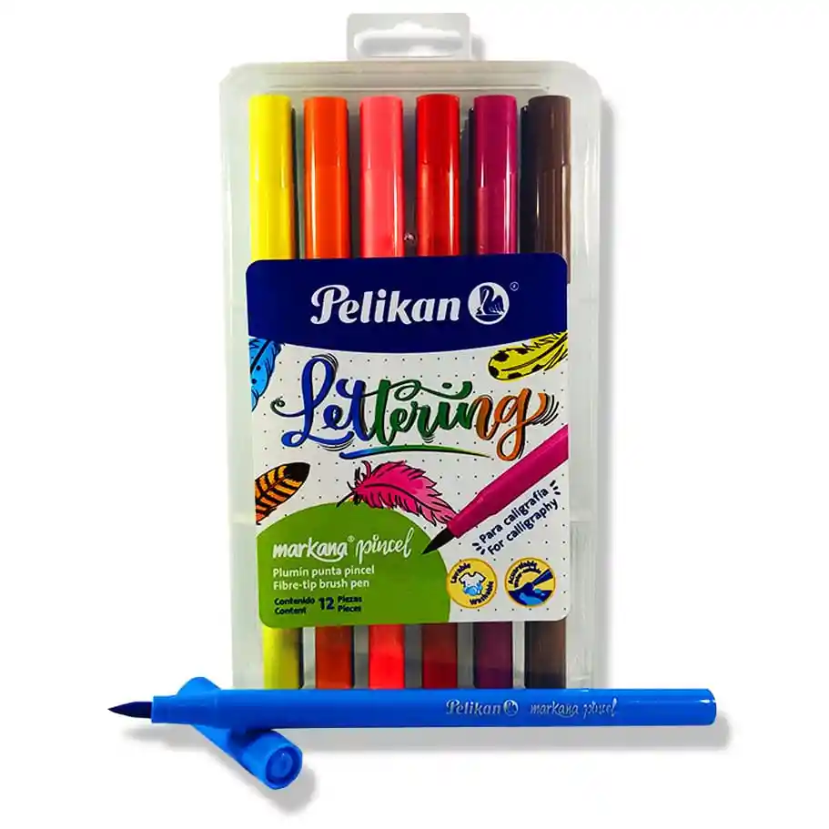 Plumon Punta Pincel Pelikan Estuche X12