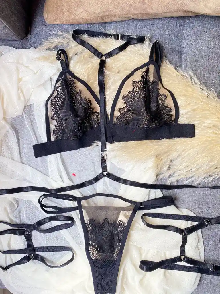 Conjunto Mallatex En Encaje Ropa Interior Lenceria