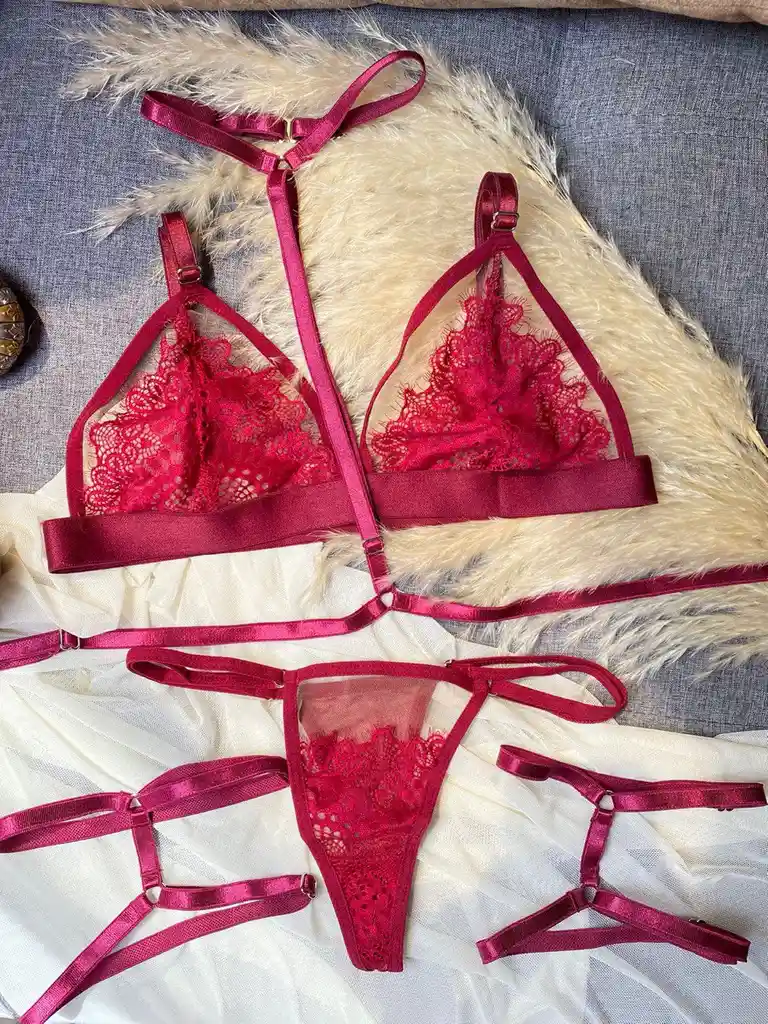 Conjunto Mallatex En Encaje Ropa Interior Lenceria
