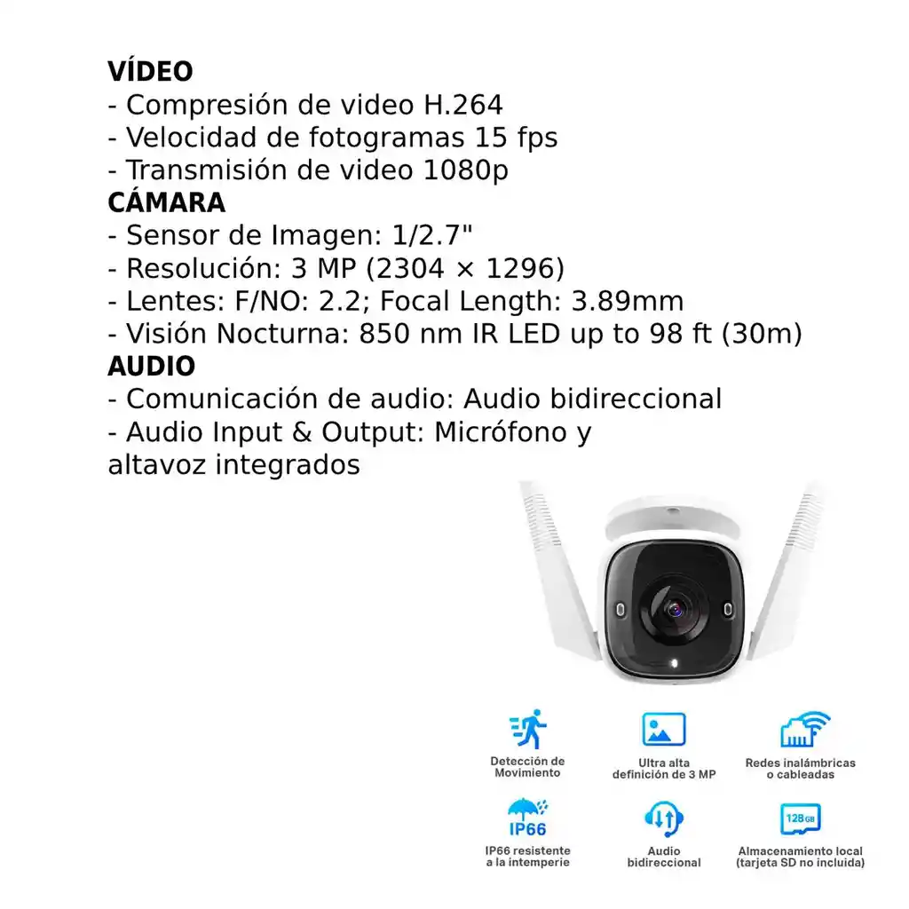Camara De Seguridad Para Hogar Y Exterior Wifi Tapo C310 Tp-link