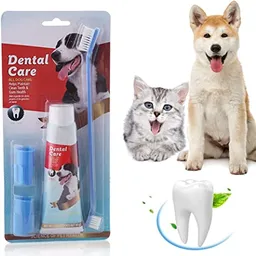 Crema Dental Para Perro O Gato + 3 Kit Cepillos De Dientes