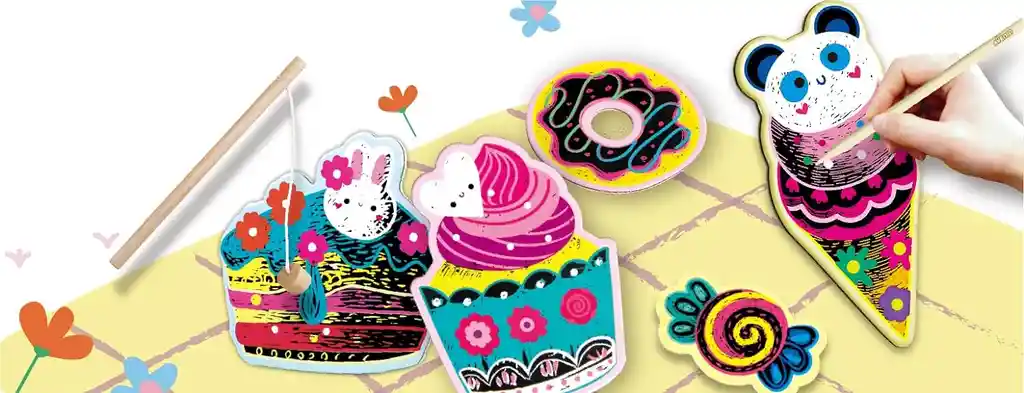 Juguete Niñas Set De Arte Para Raspar Dulces Para Pescar