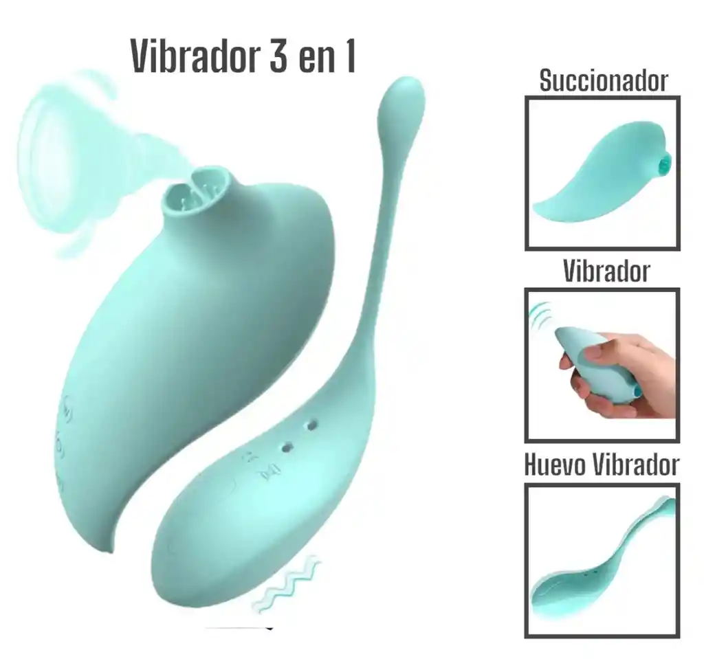 Huevo Vibrador Y Succionador De Clítoris 3 En 1 Recargable De Lujo