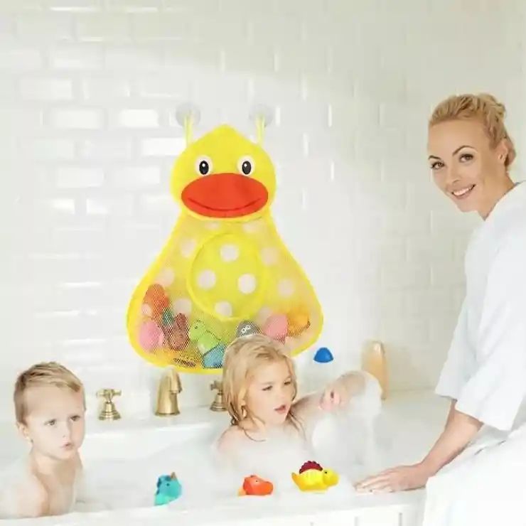 Organizador Juguetes De Baño Ducha Bebe Niños Malla Bolsa Patito