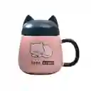 Mug De Gato Ceramica Pocillo Con Tapa