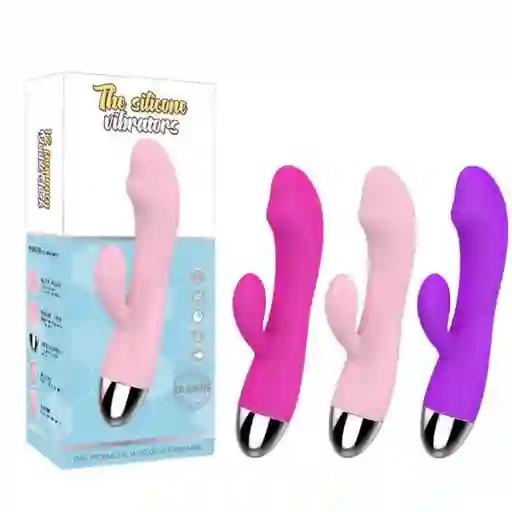 Vibrador Consolador Doble Estimulacion Punto G Carga Usb Flower