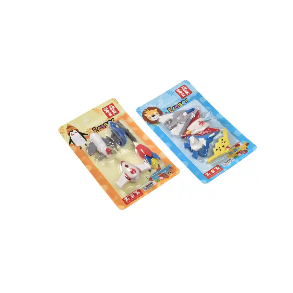 Set Borradores Forma De Avion Y Animales X 3 Set Niño Niña