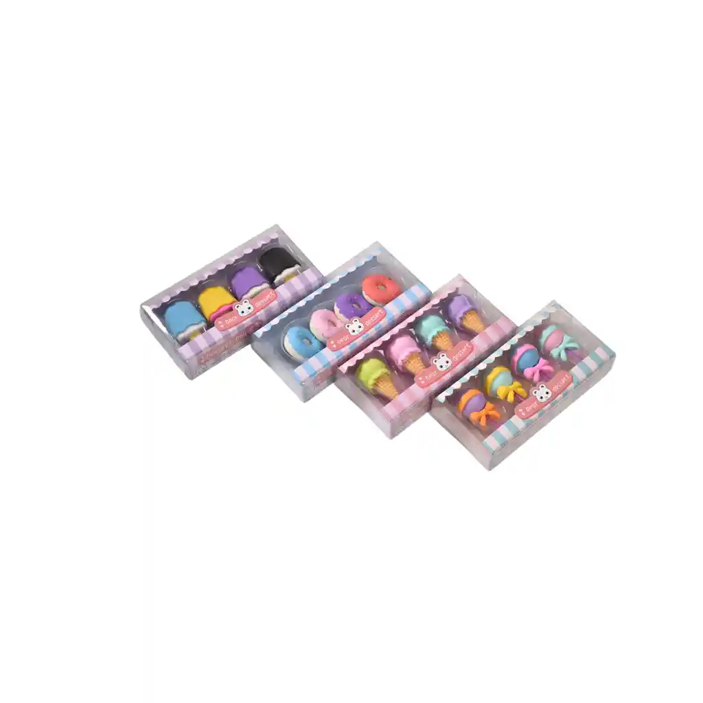 Borrador Con Diseños 4 Unidades X 3 Set Niño Niña