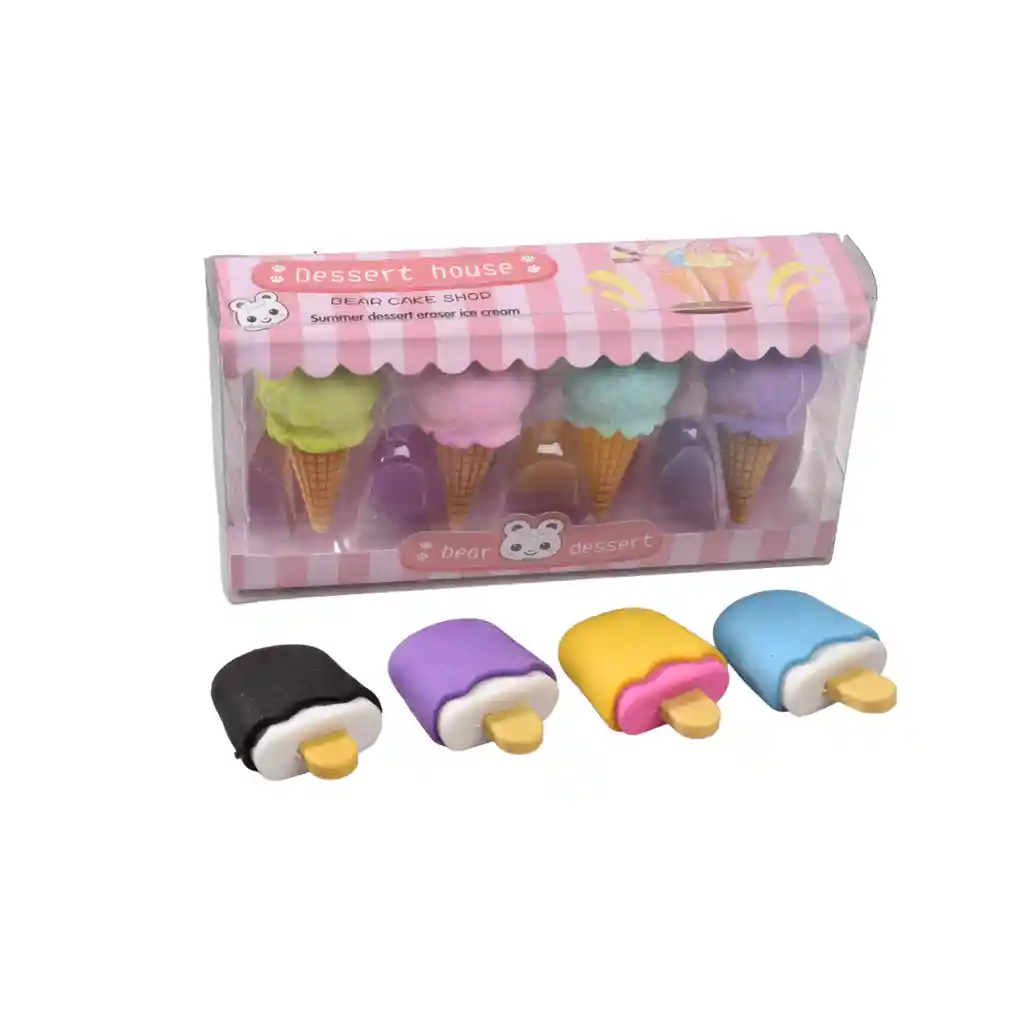 Borrador Con Diseños 4 Unidades X 3 Set Niño Niña