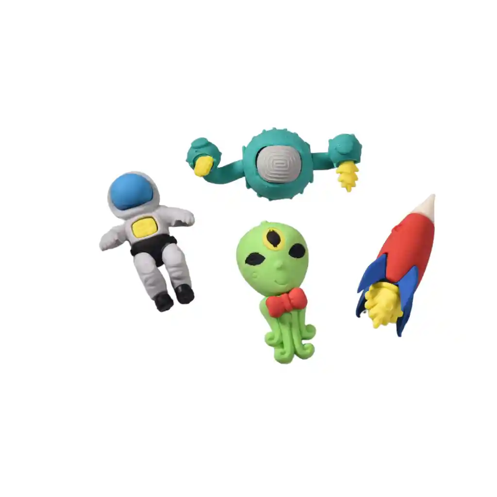 Set X 4 Borradores Con Forma De Astronauta X 3 Set Niño Niña