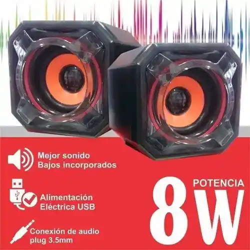 Parlante Para Pc Wit Pm-210 Extreme 2.0 3.5mm / Usb