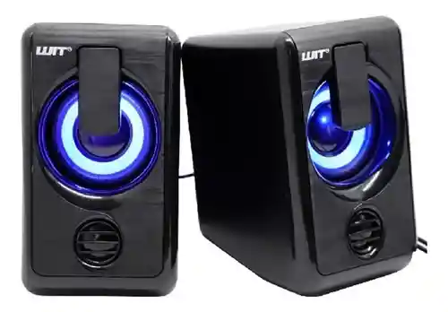 Parlantes Multimedia Wit Pm-90 Para Pc Plug 3.5/usb Y Luz Led