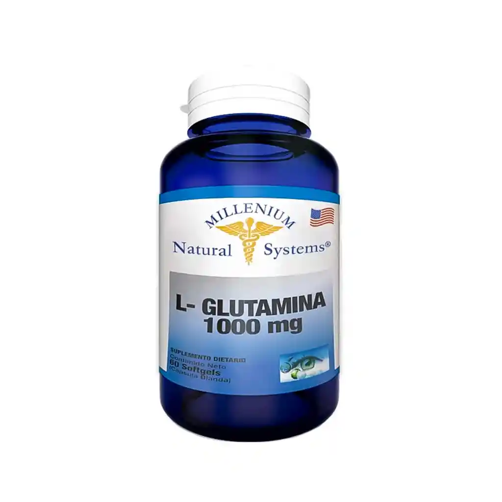 L- Glutamina 1000 Mg 60 Capsulas Millenium Natural Systems