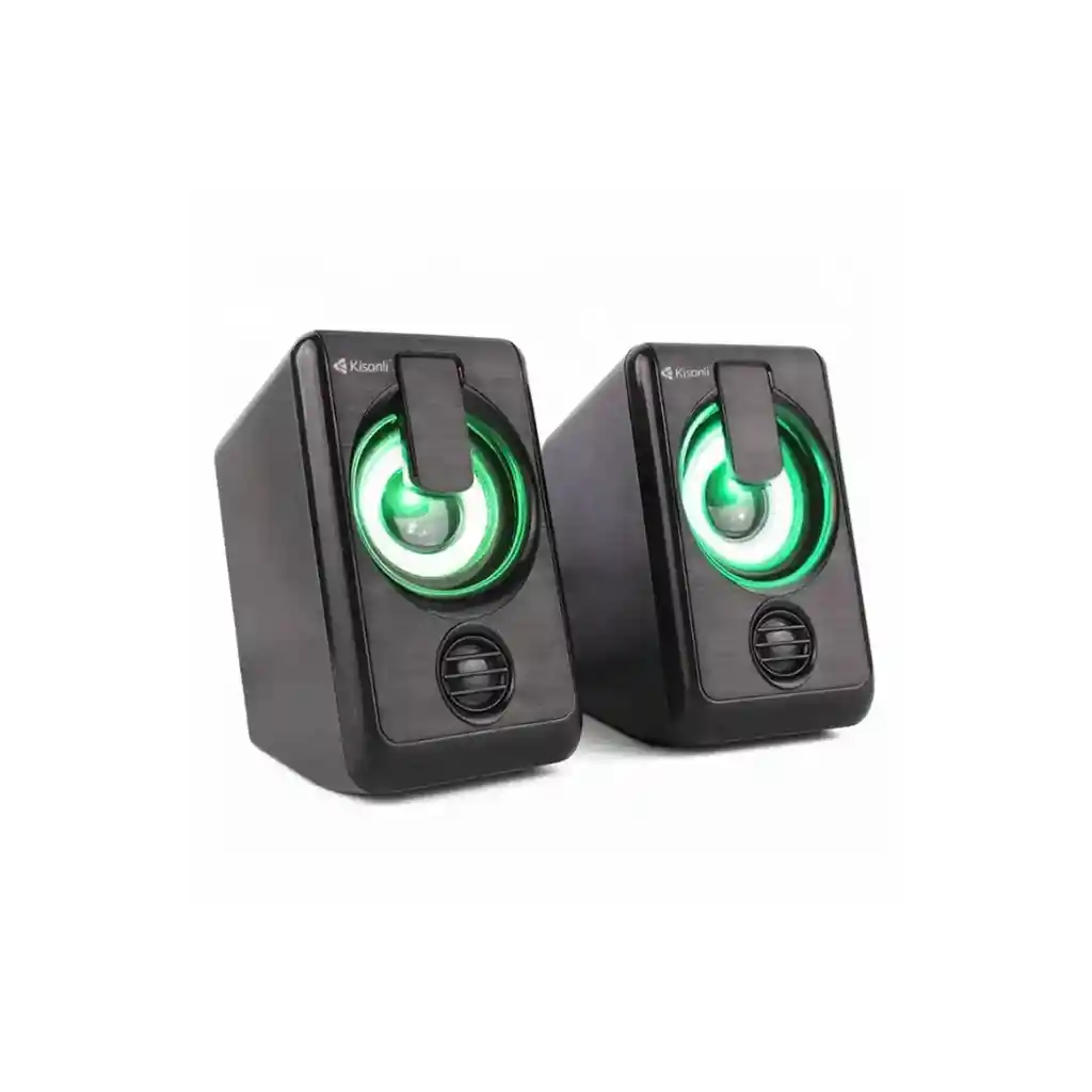 Parlantes Multimedia Kisonli Con Luces Led L-1010 3w X 2