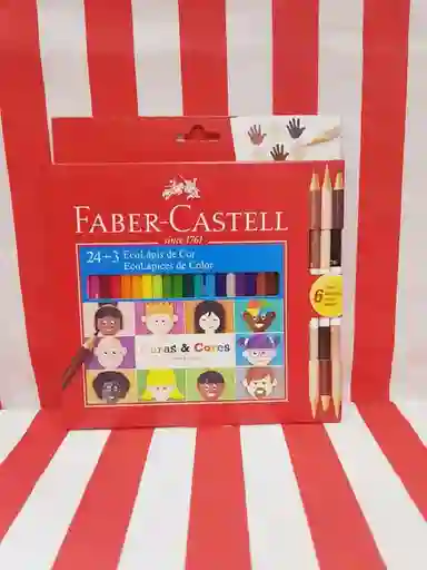 Eco Lapices De Color *24 + 3 Lapices Bicolor Caras Colores
