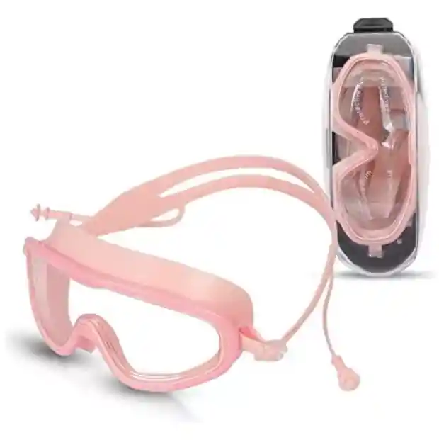 Gafas De Natación Anti-niebla, Protección Uv, Color Rosa Con Estuche