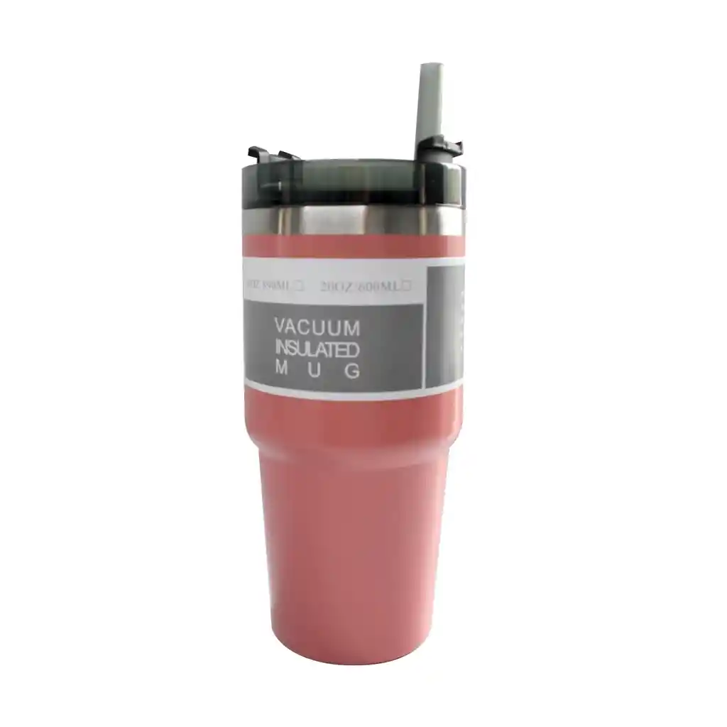 Vaso Pitillo Mug Termo Térmico Stan 600 Ml Acero Inoxidable