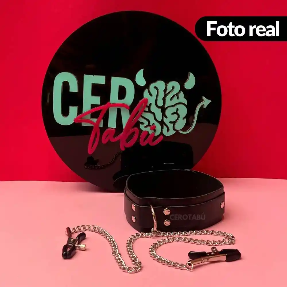Collar Y Pezoneras Bondage Fetiche Sado Bdsm Juguete Sexual