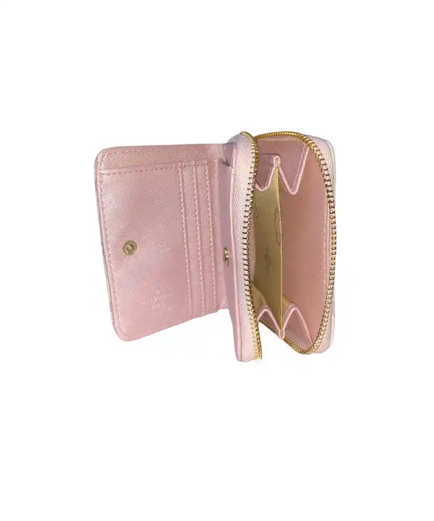 Billetera Cartera Pequeña Cuerina Color Rosado Claro Mujer - Ancho 11.5cm X Alto 9cm Belleza, Monedero, Plata, Bolsa, Viaje, Bolso, Dinero, Regalo, Amor, Feliz, Dia, Cumpleaños