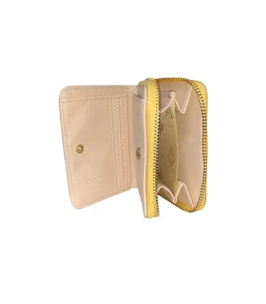 Billetera Mujer Cartera Pequeña Cuerina Color Beige Mujer - Ancho 11.5cm X Alto 9cm Belleza, Monedero, Plata, Bolsa, Viaje, Bolso, Dinero, Regalo, Amor, Feliz, Dia, Cumpleaños