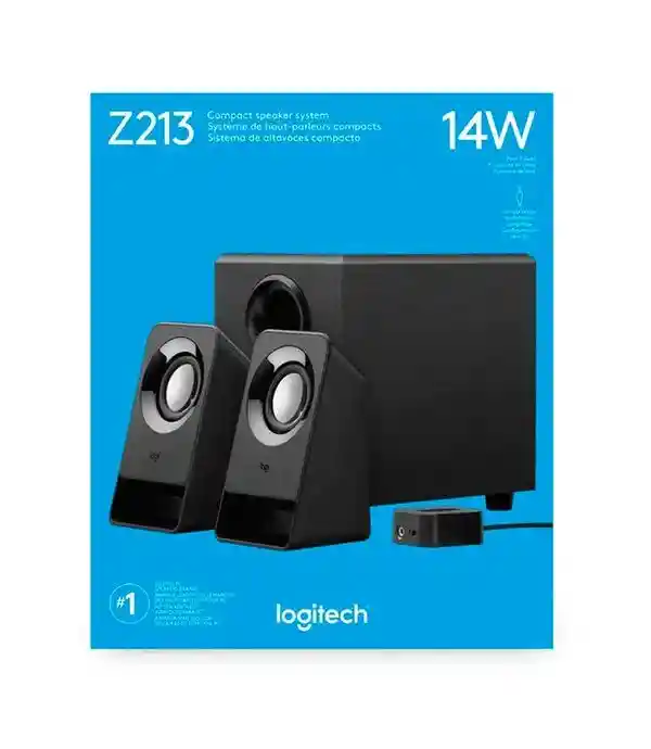 Parlantes Multimedia Logitech Z213 Subwofer, 2.1 14w