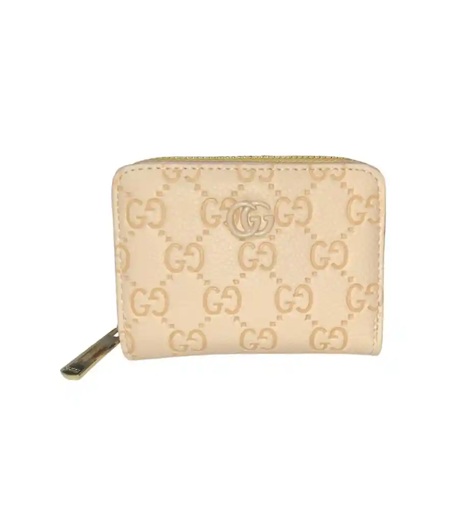 Billetera Mujer Pequeña Logo Cuerina Color Beige Mujer - Ancho 11.5cm X Alto 9cm Belleza, Monedero, Plata, Bolsa, Viaje, Bolso, Dinero, Regalo, Amor, Feliz, Dia, Cumpleaños, Cartera