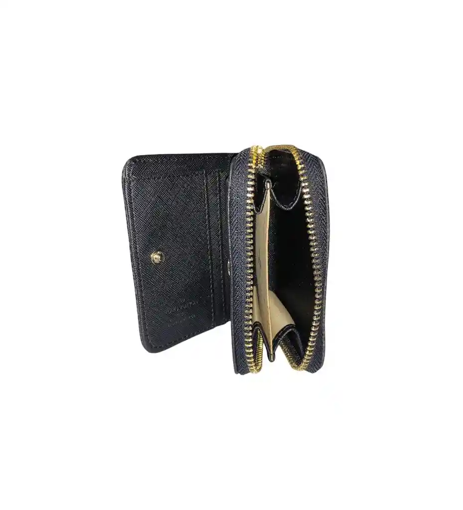 Billetera Mujer Pequeña Logo Cuerina Color Negro Mujer - Ancho 11.5cm X Alto 9cm Belleza, Monedero, Plata, Bolsa, Viaje, Bolso, Dinero, Regalo, Amor, Feliz, Dia, Cumpleaños, Cartera