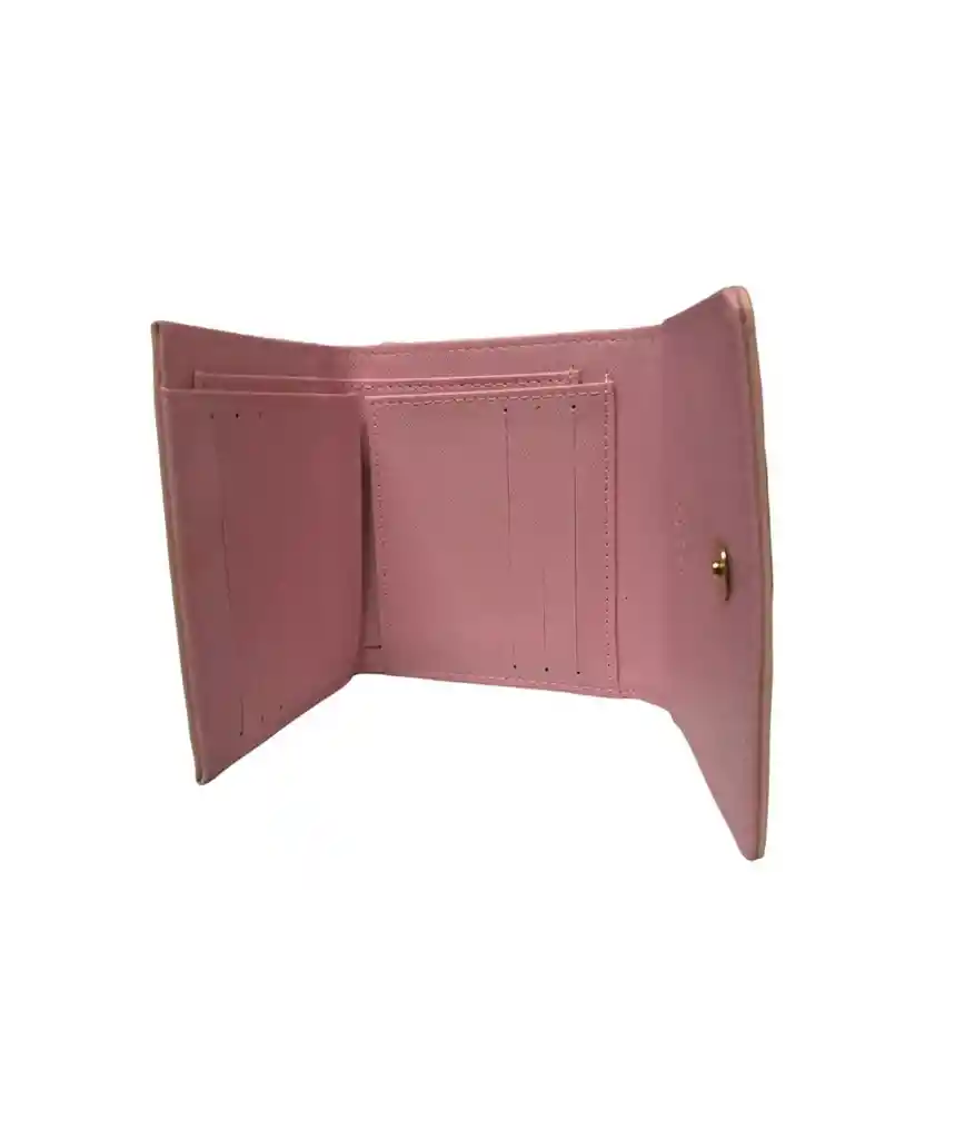 Billetera Cartera Pequeña Logo Cuerina Color Rosado Claro Mujer - Ancho 11.5cm X Alto 9cm Belleza, Monedero, Plata, Bolsa, Viaje, Bolso, Dinero, Regalo, Amor, Feliz, Dia, Cumpleaños