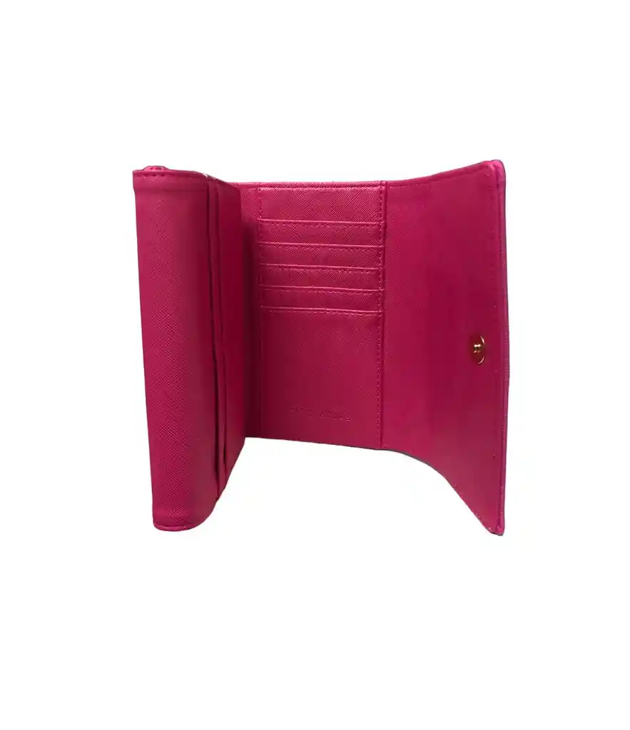 Billetera Mujer Cartera Mediana Color Fucsia Mujer - Ancho 16cm X Alto 11cm Belleza, Monedero, Plata, Bolsa, Viaje, Bolso, Dinero, Regalo, Amor, Feliz, Dia, Cumpleaños