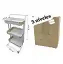 Organizador Rectangular Multiusos 3 Niveles Estante Ruedas