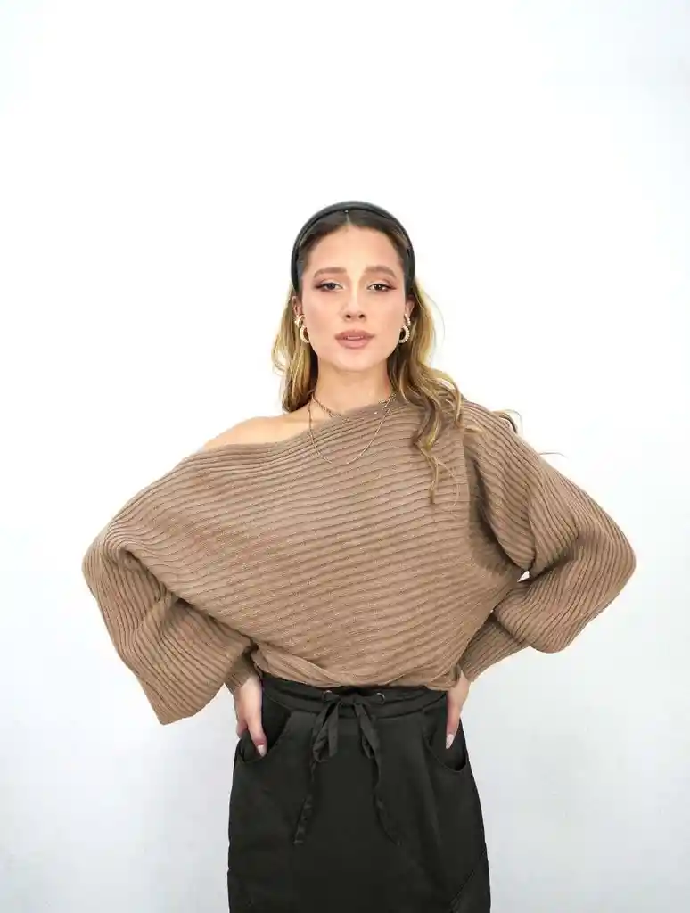 Suéter Para Mujer Cocoa Claro Cuello Bandeja - Caeli Cocoa Claro U