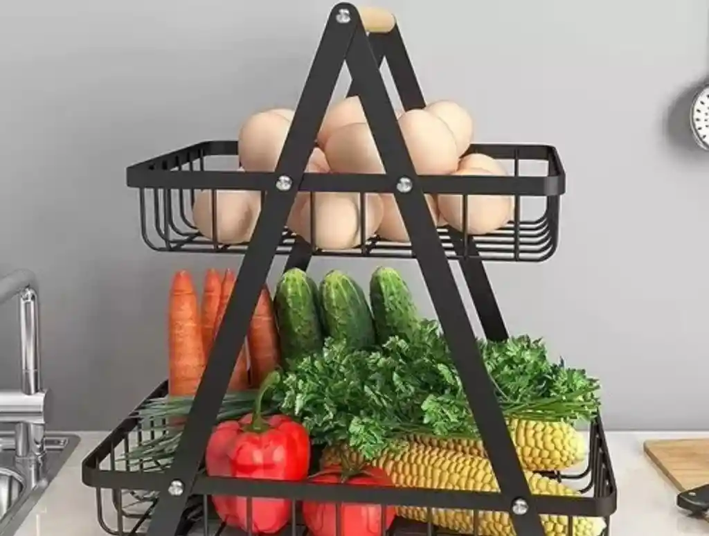 Organizador Cesta De Frutas Y Verduras Dos Niveles Frutero