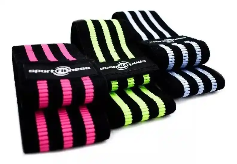 Bandas Elásticas En Tela Plana Cerradas Sportfitness 3 Unds