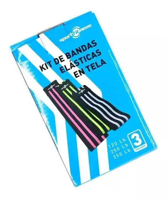 Bandas Elásticas En Tela Plana Cerradas Sportfitness 3 Unds