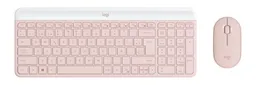 Combo Inalámbrico Slim Teclado Y Mouse Logitech Mk470 Rosa