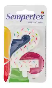 Vela Velita Numero 2 Feliz Cumpleaños Sempertex Chispitas