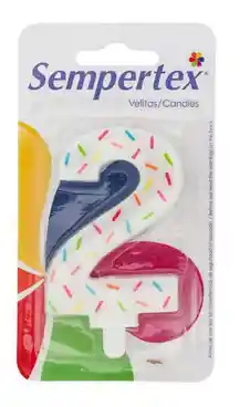 Vela Velita Numero 2 Feliz Cumpleaños Sempertex Chispitas