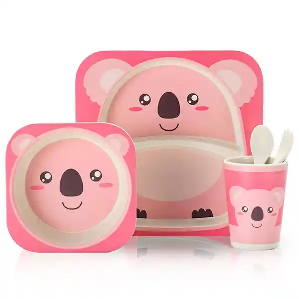 Set De Mesa De Bamboo Diseño Koala