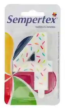 Vela Velita Numero 4 Feliz Cumpleaños Sempertex Chispitas