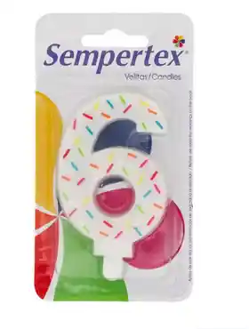 Vela Velita Numero 6 Feliz Cumpleaños Sempertex Chispitas