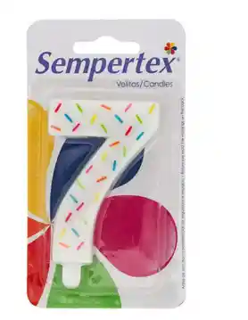 Vela Velita Numero 7 Feliz Cumpleaños Sempertex Chispitas