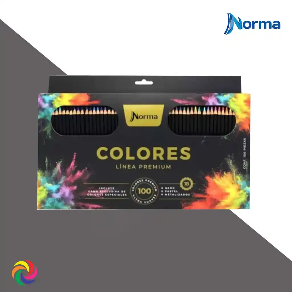 Colores Linea Premium *100 - 6 Neón, 6 Pastel, 6 Metalizados